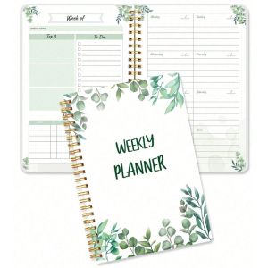A5 Weekly Planner Notebook Undated 52 Weeks Spiral Planner with To Do List Habit Tracker Weekly Goals Organizer for Work School