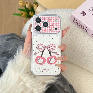 Sanrio | Cute KT Cherry Large Window Hot Sale Phone Case for iPhone 17 Pro 16 Pro 15 14 Pro Max Pink Cover Shockproof Protective Cover