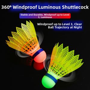 Glow in Dark Wind Resistant Badminton Shuttlecock