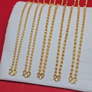 สร้อยคอทอง ลายเม็ดจีบ เงาสลับพ่นทราย เม็ดมะยม ดิสโก้ ความยาว 24 นิ้ว เสริมบารมี ใส่ออกงานได้ ชุบทองติดทน สวยเป๊ะไม่โป๊ะ