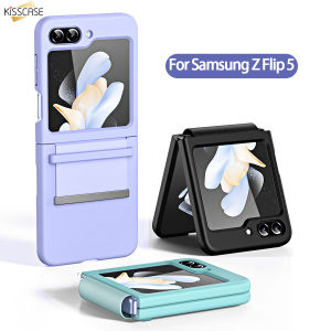 【Telescopic Hinge】KISSCASE Skin Touch Feeling Shell Case For Samsung Z Flip6 Flip5 Flip4 Flip3 Hard PC Ultra Thin Skin PU Leather Strap Adjustable Hinge Folding Shockproof Phone Case For Galaxy Z Flip 6 5 4 3 5G