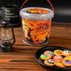 Halloween Theme Cartoon Sugar-coated Biscuits Snacks Independent Packaging Childrens Gifts Candy Souvenir Resilient Biscuits