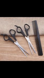 Kemei ชุดกรรไกรตัดผม สำหรับร้านทำผม 3 ชิ้น ห้องการตัดสินใจ 3 ชุด กรรไกรซอยผม มืออาชีพ ผ้านวมตัดผม