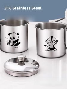 MONLEYTA | 316 Stainless Steel Cup Childrens Small Water Cup Kindergarten Special Drinking Water Cover Lid Anti-Fall Tea Pot 304