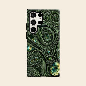 Green Swirl Gem Texture Luxury Fashion Full Lens Protective Case for Samsung Galaxy S26 S25 S24 A56 A36 Plus Ultra