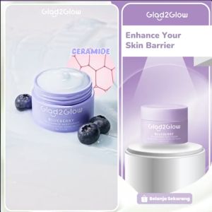 LADY LOOK | Glad2Glow Blueberry 5x Ceramide Skin Barrier Repair Moisturizer Cream 30g