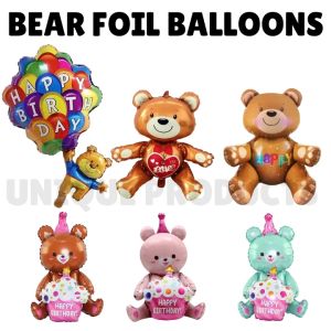Bear Foil Balloon Birthday Party Kids Belon Bear Balloons Happy Birthday