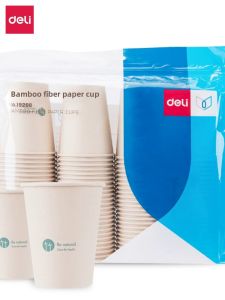 Deli High Capacity Disposable Paper Cups for Office And Home Use Chinese Style Water Cups Non-Tea Separation Direct Drinking