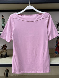 Baleno Summer New Womens Fashion Comfortable Pure Color Modal One Shoulder Short Sleeve T-Shirt Sweet Style Straight Cut Cotton Blend