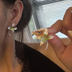 Empty Valley Mystical Orchid Elite Small Ensemble Floral Earrings S925 Sterling SilverNeo-Traditional Chinese Art Jewelry Womens Fashion Accessories