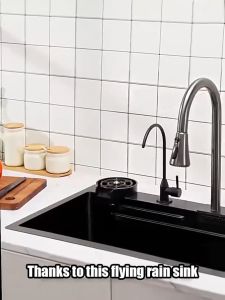 New style Kitchen sink SUS304 stainless steel waterfall sink 3.0MM thickness household sink with pull-out faucet