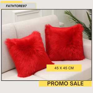 SARUNG BANTAL SOFA BULU LEMBUT 45 X 45 CM COVER SOFA BULU LEMBUT