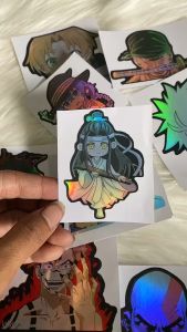 Stiker Hologram Kartun Ukuran 7 cm