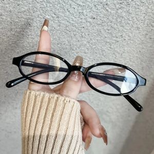 Kính Chặn Ánh Sáng Xanh Phong Cách Retro Harajuku Dành Cho Nữ Kiểu Nhật Hàn Gọng Nhỏ Hình Oval Mắt Kính Trong Suốt