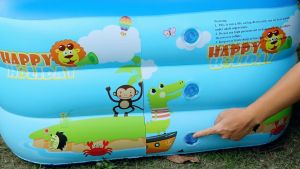 Kolam renang anak Inflatable Swimming Pool For Kids / kolam renang anak anak / Kolam Renang 3 Ring Crystal Rectangular / Kolam Renang Anak Jumbo Murah 2 Meter Mandi Bola Keluarga/Persegi Panjang Karet Bahan Tebal Ukuran Besar Tinggip
