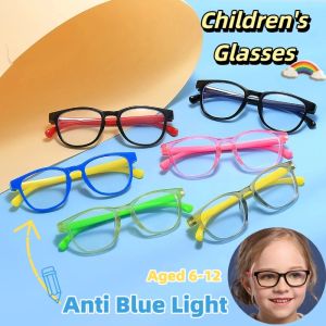New Childrens Color Matching Glasses Anti Blue Light Glasses Computer Glasses Boys Girls Glasses Gift for Children 6-12 Aged