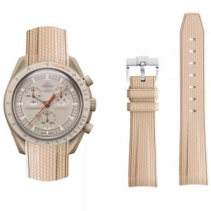 Soft Silicone Strap For Omega X Swatch MoonSwatch Speedmaster 20mm Watchband Curved No Gap Replacement Strap For MoonSwatch Band
