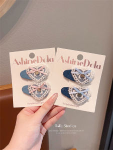 น่ารัก หวาน ผ้า เดนิม ลูกไม้ คลิป Bb ปมผีเสื้อ เด็กผู้หญิง กิ๊บติดผม เรียบง่าย หลากหลาย คลิปหน้าม้าเด็ก เครื่องประดับสไตล์เจ้าหญิง