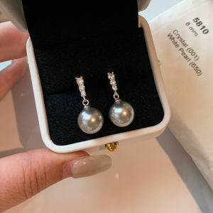 Elegant Pearl Diamond Stud Earrings Womens Fashion Jewelry Gold Plated Zircon Silver Needle High End Sensation Ear Jewelry