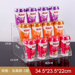 Cake Shop Snacks Cookies Small round Cans Food Display Rack Baking Flaky Pastry Acrylic Ladder Shelf