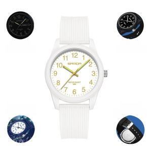 Quiet Waterproof Childrens Electronic Watch for Students High School College Boys Mens Style round Dial Quartz Movement Night Light