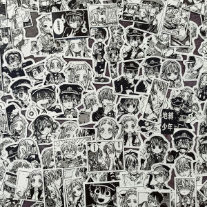 Black and White Cartoon Version Ground Binding Young Flower Zijun Stickers Eight Xun Ningning Shaped Square Cute Decorative Waterproof Stickers