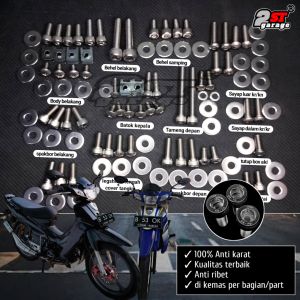 Baut Bodi Fullset Yamaha Fizr/Force 1 Stainless Steel 304 Anti Karat / Baud Bodi Baut L Stenlis THE A2-70 Yamaha F1ZR Fullbody
