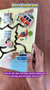Mainan Papan Alur Kayu - Maze Tema Kendaraan - Mainan Edukatif Melatih Motorik Anak - Kayu Seru