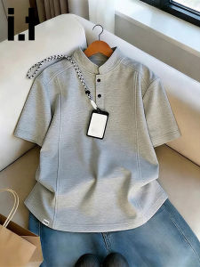 izzue | Regular-fit Henley Short Sleeve T-Shirt Heavyweight