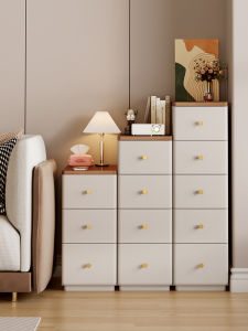 Modern Minimalist Solid Wood Bedside Table Home Bedroom Storage Cabinet Five Drawer Organizer Compact Space Saving Design