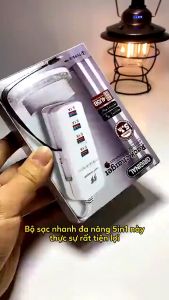 Bộ Sạc Nhanh Điện Thoại Tự NgắtỔ Cắm Sạc cho nhiểu điện thoại Cổng USB Type C 66W kèm cáp sạc