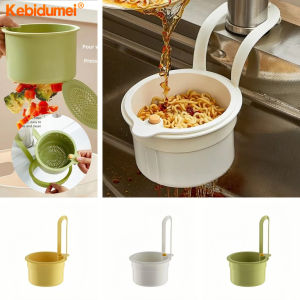 Kebidumei 2PCS Multifunctional Drainage Bowl Leak-Proof Filter Basket Adjustable Hanging Sink Drain Basket Household Accessories