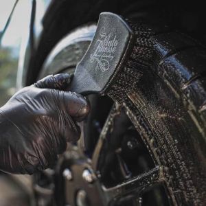 Autofinesse Tire Cleaning Brush Black Multifunctional Wheel Rims Foot Pad Fabric Cleaning Brush Tool