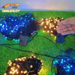Đèn Led 50M/40M trang trí nhấp nháy nhiều màu 7 chế độ nháy cao cấp dây đèn trang trí ngày lễ trang trí tết dây nháy lục giác Q9 DÀI 10m20m Kim cương ánh sáng vàng ánh sáng đa sắc có hộp điều chỉnh chế độ nháy dây LED trang trí tết cây đào cây mai