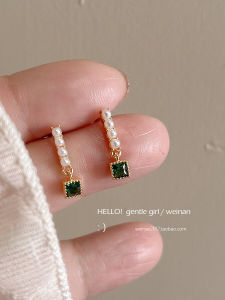 French Vintage Mini Mosquito Coil Tray Earrings Womens Spring Summer Green Luxury Lightweight Fashion Jewelry Ear Rings