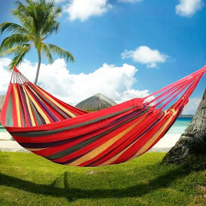 Outdoor Thickened Canvas Hammock & Anti-Rollover Camping Swing