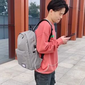 Schoolbag Large-Capacity Primary Leisure bag male simple canvas backpack han edition Casual Schoolbag Men Korean Version Large Capacity Middle School Student Computer Travel