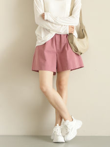 Lightweight Pure Cotton Shorts Womens Casual Straight Leg Three-quarter Length Pants Slimming Effect Summer Style Hot Pants