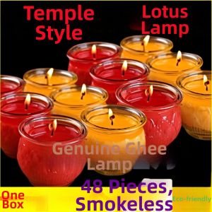 Smokeless New Buddha Offering Lamp Lotus Candle 16-24 Hour