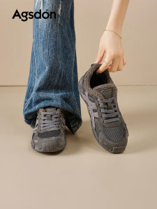 Agsdon | Retro Fleece-Lined Warm Womens Deck Sneakers