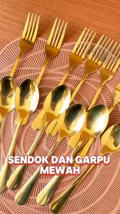 NexXio Alat Makan Sendok Garpu Silver Isi 6pcs Stainless Steel / Peralatan Makan Ala Korea Tebal
