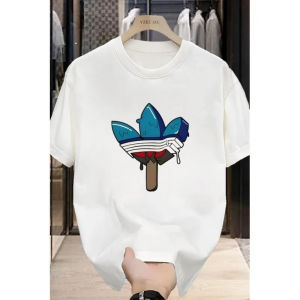 เสื้อยืดผู้ชายและผู้หญิงฤดูร้อนแบรนด์อินเทรนด์ผ้าฝ้ายแขนสั้นฤดูใบไม้ผลิฤดูใบไม้ร่วงแบรนด์หรูแฟชั่นเสื้อคอกลม