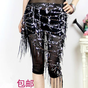 ผ้าสามเหลี่ยมติดเลื่อมสำหรับระบำหน้าท้องสายรัดเอวสายรัดเอวแต่งพู่สำหรับเต้นรำปักลายคอมพิวเตอร์ผ้าคาดเอวผ้ารัดแขนสำหรับเต้นรำอินเดียแวววาว