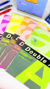 กระดาษสี สีนีออน Double A ขนาด A4 75 แกรม 25 แผ่น