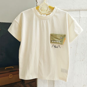 Candy Colored Animal Print Polar Bear Watermelon Cotton T-Shirt Short Sleeve Loose Fit Childrens Summer Casual Top