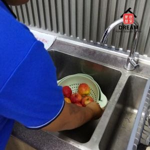 Double Layer Drain Basket Vege Fruits Washing Bowl Small drainage Hole 360 Degree Turn