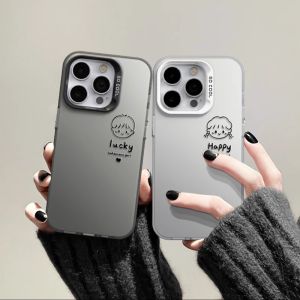 Couples Cartoon Phone Case Silicone Frosted Anti-fall Protection for  16promax 15pro 14plus 13 12 11 XR XS X Trendy