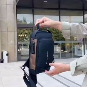 New Mens Fashion Password Lock Anti-theft Bag Multifunctional Business Shoulder Backpack Messenger Bag Cool Motorcycle Bag with USB