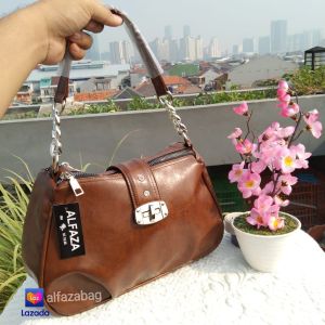 ALFAZA Tas Selempang Wanita Bahan Glossy Mewah siling bag tas slempang wanita korean style model terbaru modis kekinian tas bahan lembut elegan