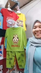 Paket Usaha SETELAN PANJANG Anak Laki Laki Karakter Random Keren Lucu Umur 1 - 10 Tahun